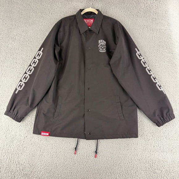 DIXXON Other - Dixxon Working Class Heroes Coaches Jacket Mens XL Black Snap Front Windbreakerr